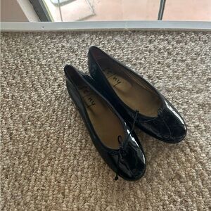 French sole black patent leather flats 6.5
